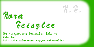 nora heiszler business card